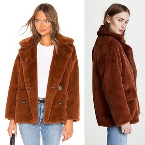 FREE PEOPLE Kate Fluffy Faux Fur Teddy Coat